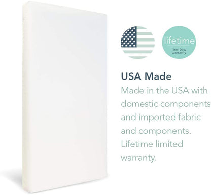Organic Lightweight Crib Mattress, 2-Stage Natural Mattress for Baby and Toddler Bed, Non-Toxic, 52 x 28 Inches-Toppalletfly