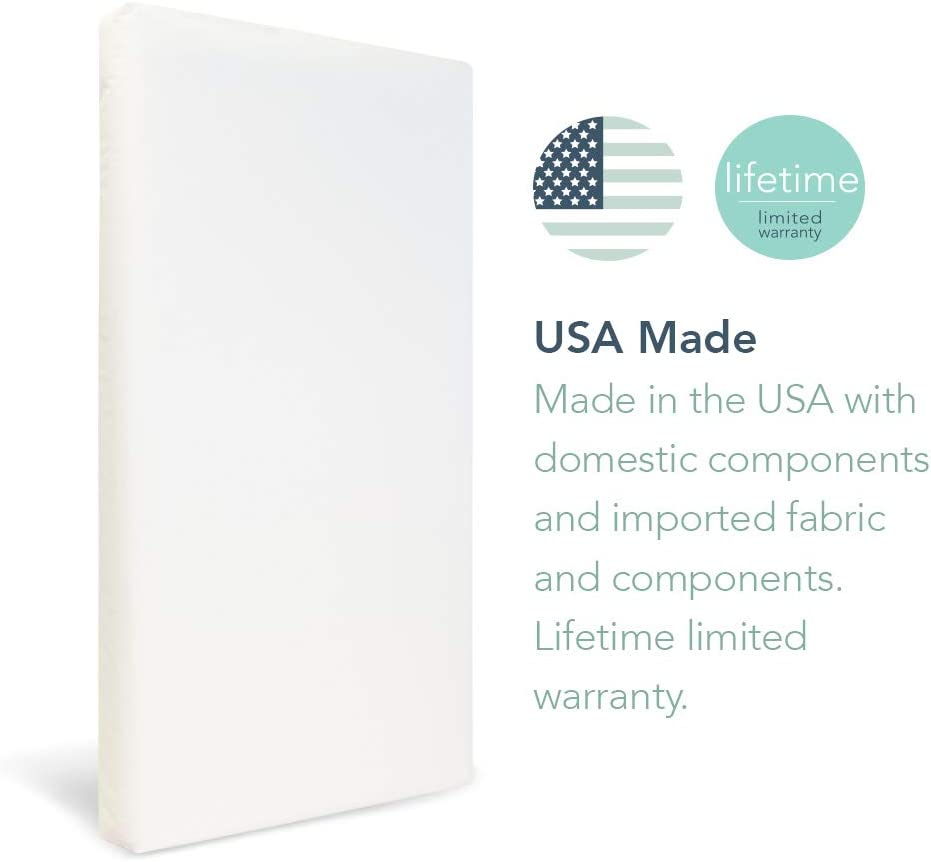 Organic Lightweight Crib Mattress, 2-Stage Natural Mattress for Baby and Toddler Bed, Non-Toxic, 52 x 28 Inches-Toppalletfly