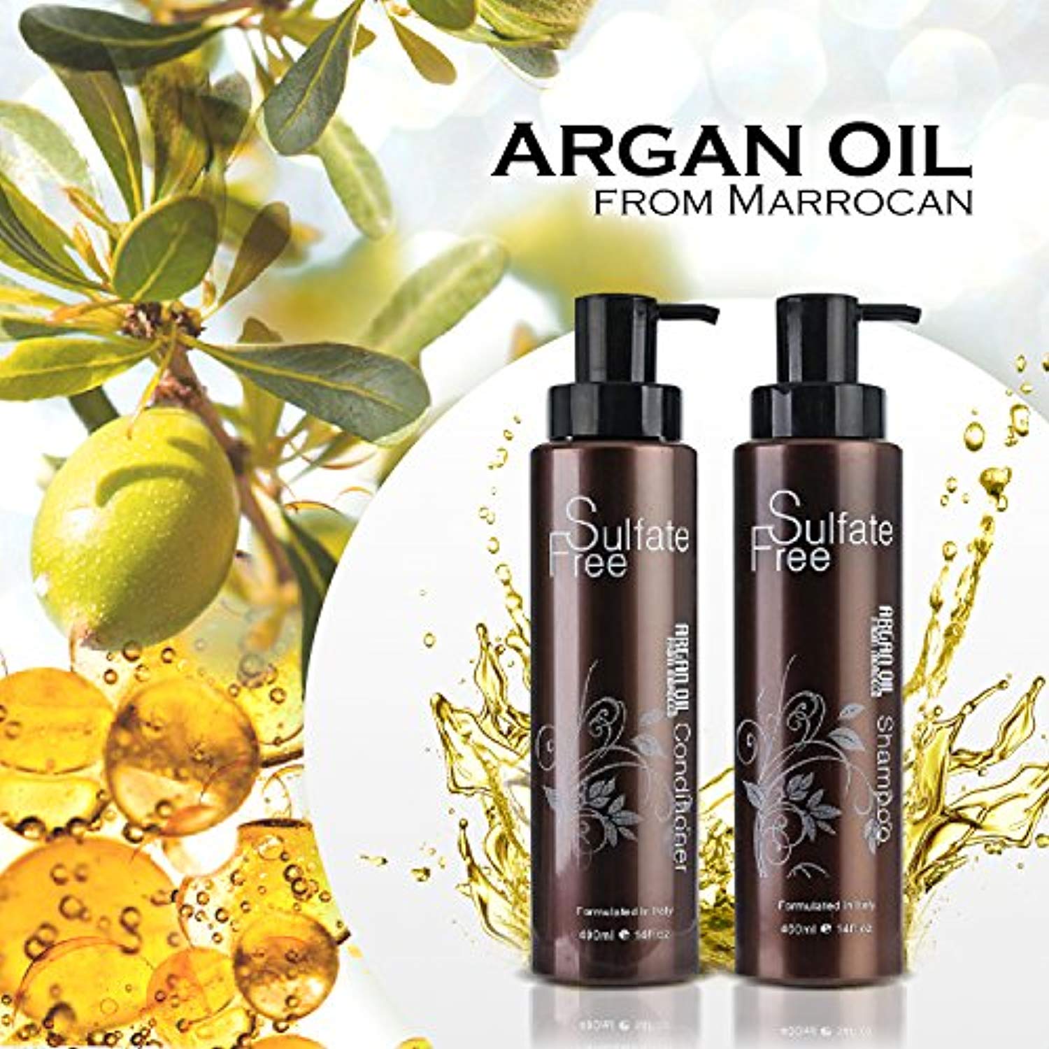Organic Moroccan Argan Oil Shampoo and Conditioner-Toppalletfly