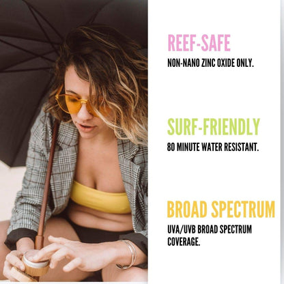 Original Reef Safe Sunscreen, Eco Friendly Water Resistant Organic Material Made in USA, Bamboo Container SPF 30, 2oz-Toppalletfly