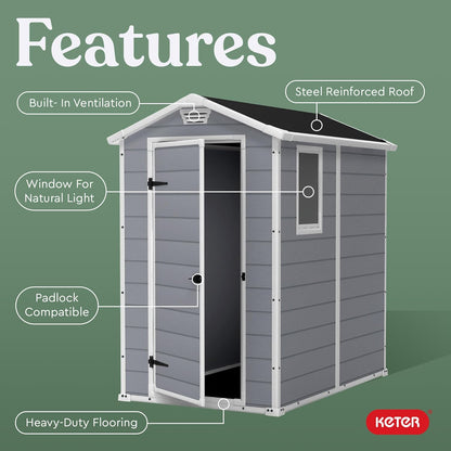 Outdoor Storage Shed 4X6 Ft-Toppalletfly