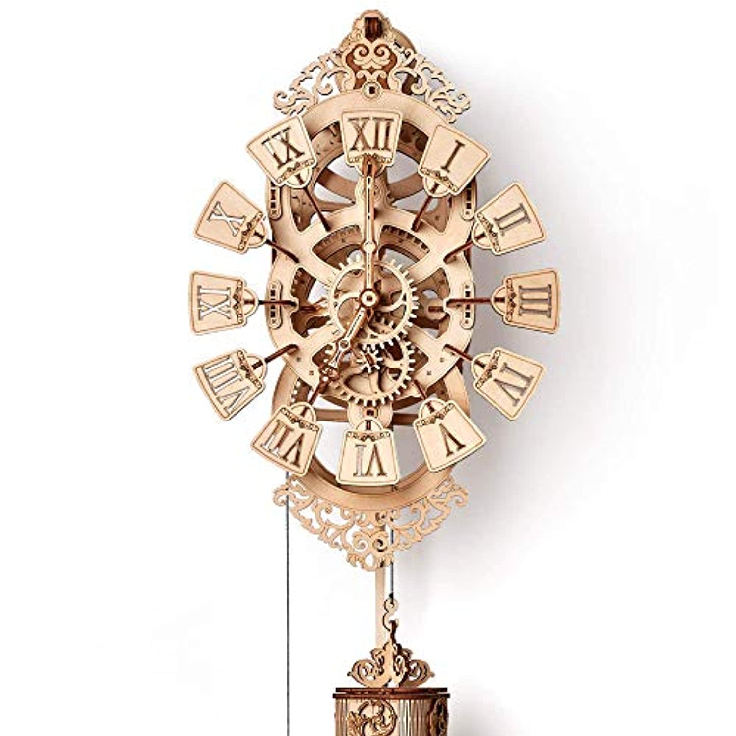 Pendulum Wall Clock Kit to Build, Wooden DIY 3D Wooden Puzzle - Toppalletfly