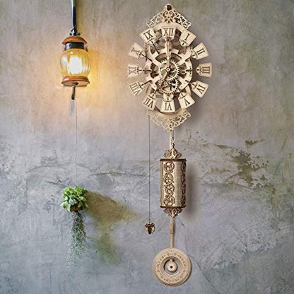 Pendulum Wall Clock Kit to Build, Wooden DIY 3D Wooden Puzzle-Toppalletfly