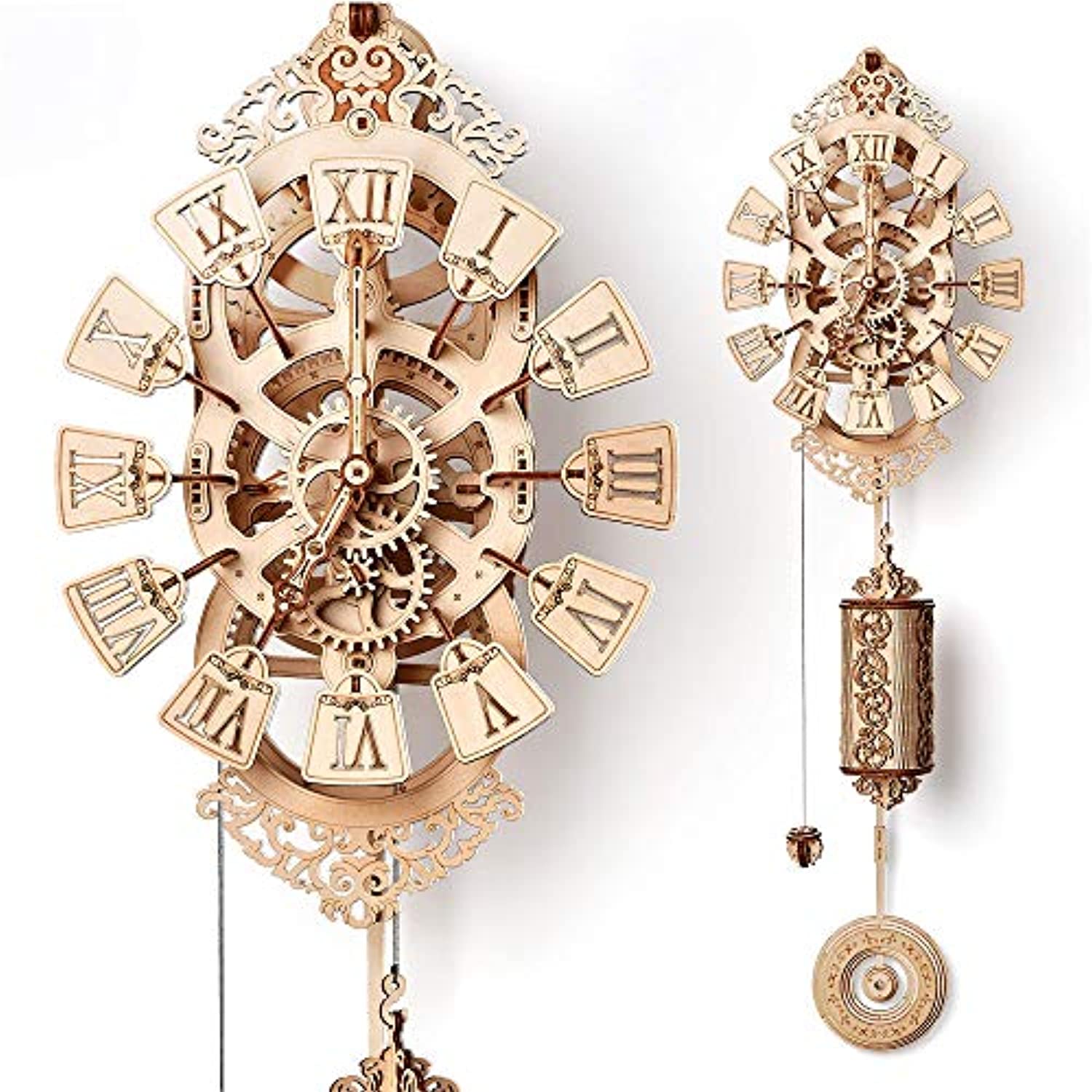 Pendulum Wall Clock Kit to Build, Wooden DIY 3D Wooden Puzzle - Toppalletfly
