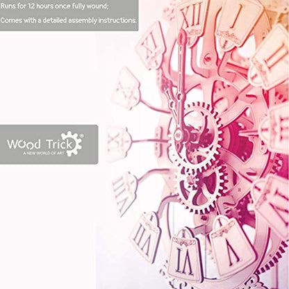 Pendulum Wall Clock Kit to Build, Wooden DIY 3D Wooden Puzzle-Toppalletfly