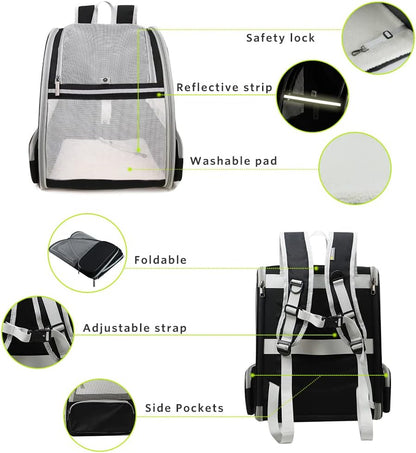 Pet Backpack Carrier for Small Cats Dogs-Toppalletfly