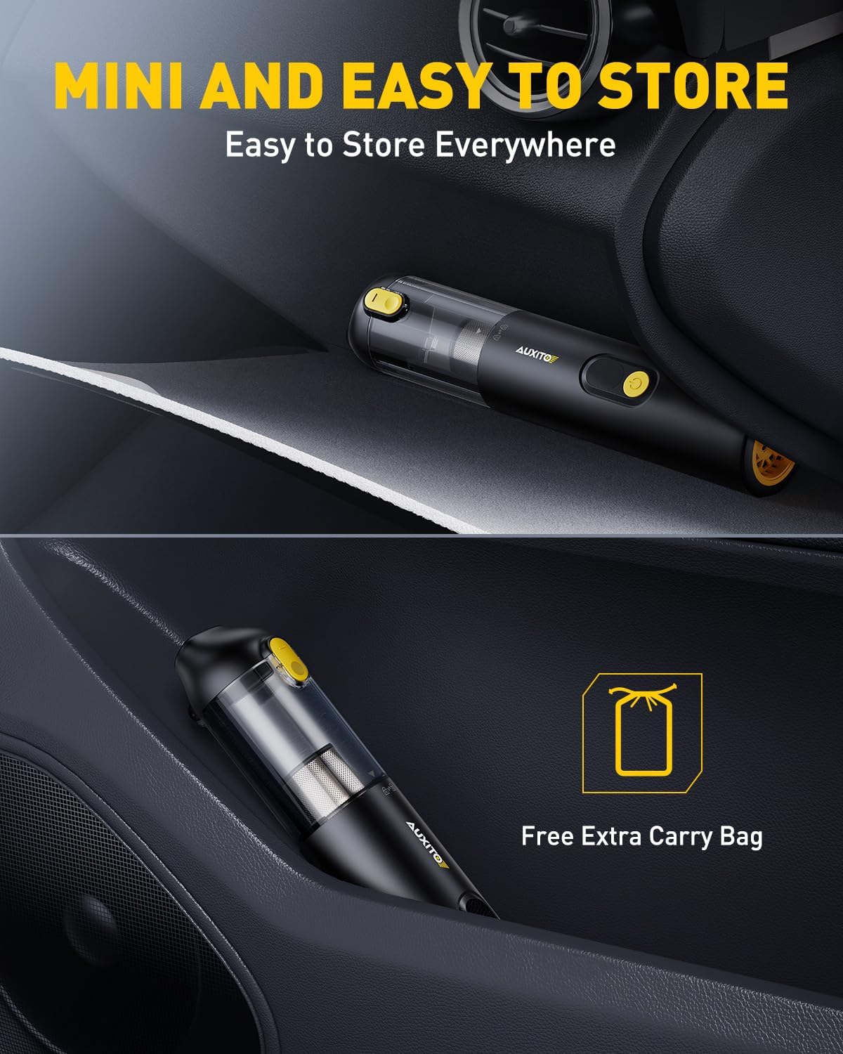 Portable Cordless Car Vacuum 14000Pa, 2-in-1 Handheld Blow & Suction, for Car, Home, Pet, Office-Toppalletfly