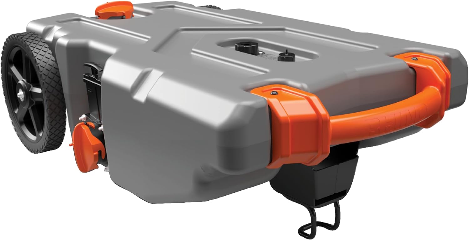 Portable Gallon RV Tote Tank with No-Flat Wheels, Gate Valve, and Accessories-Toppalletfly