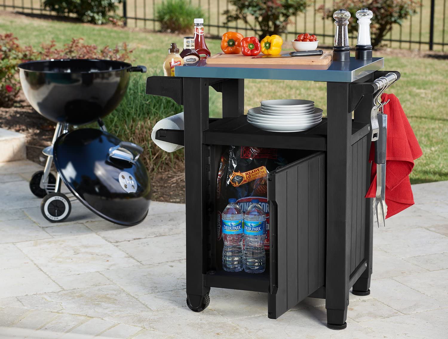 Portable Outdoor Table and Storage Cabinet-Toppalletfly