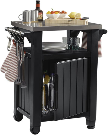 Portable Outdoor Table and Storage Cabinet-Toppalletfly