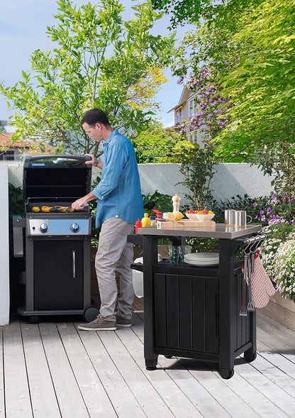 Portable Outdoor Table and Storage Cabinet-Toppalletfly