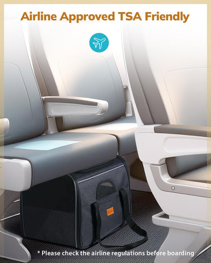 Portable Pet Bag - Folding Fabric Pet Carrier with Locking Safety Zippers, Airline Approved-Toppalletfly