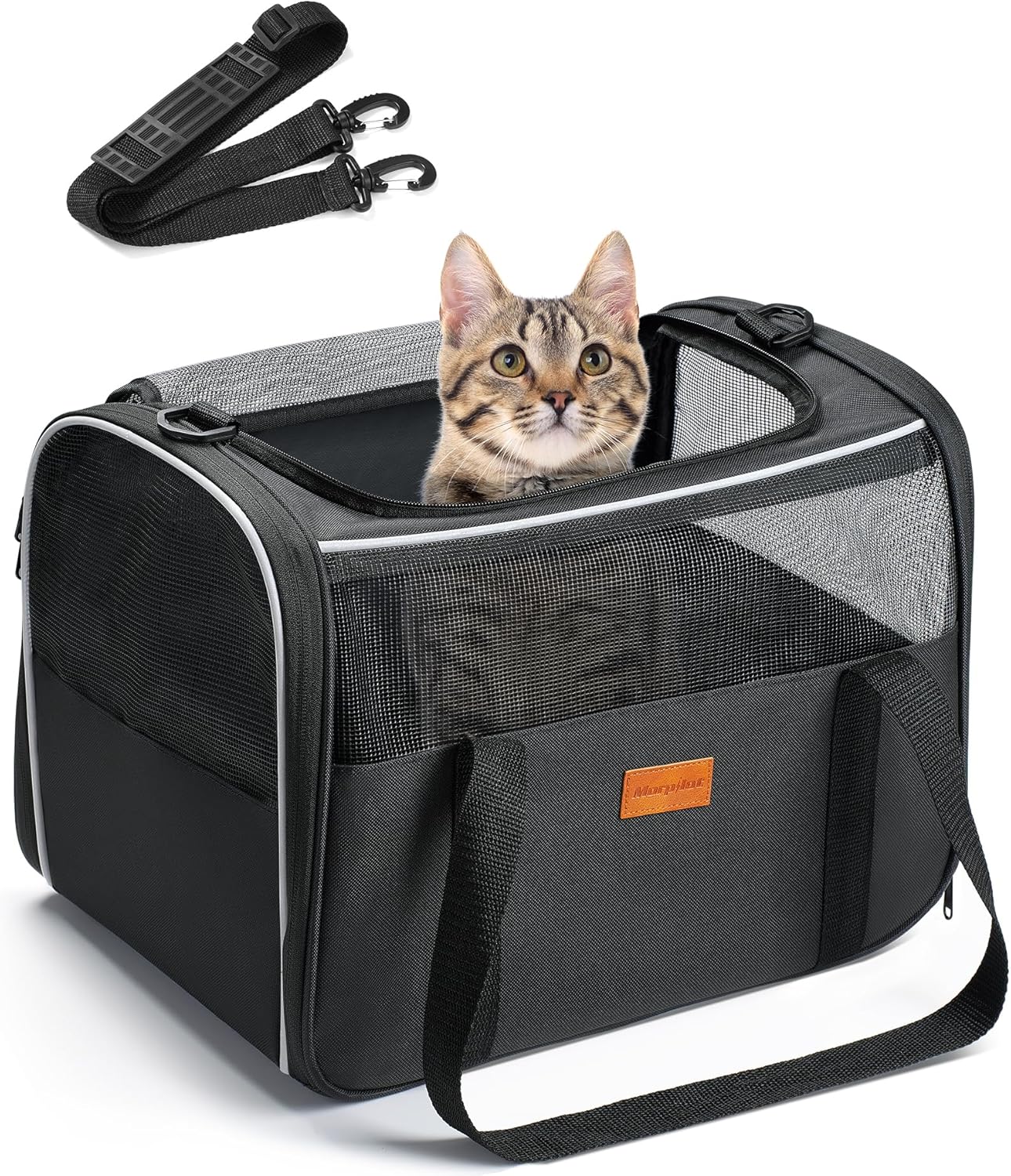 Portable Pet Bag - Folding Fabric Pet Carrier with Locking Safety Zippers, Airline Approved-Toppalletfly