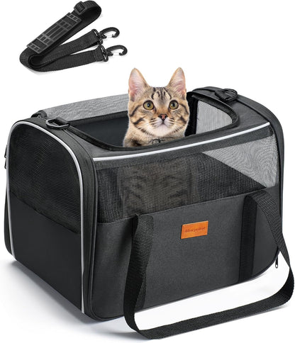 Portable Pet Bag - Folding Fabric Pet Carrier with Locking Safety Zippers, Airline Approved-Toppalletfly