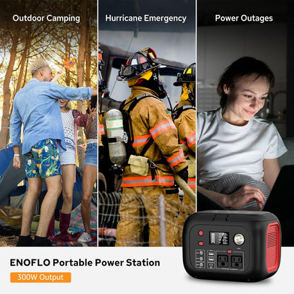 Portable Power Station 300W Power Bank with AC Outlet 228Wh Solar Generator with LED Light 9 Outputs Battery Backup Power Supply-Toppalletfly