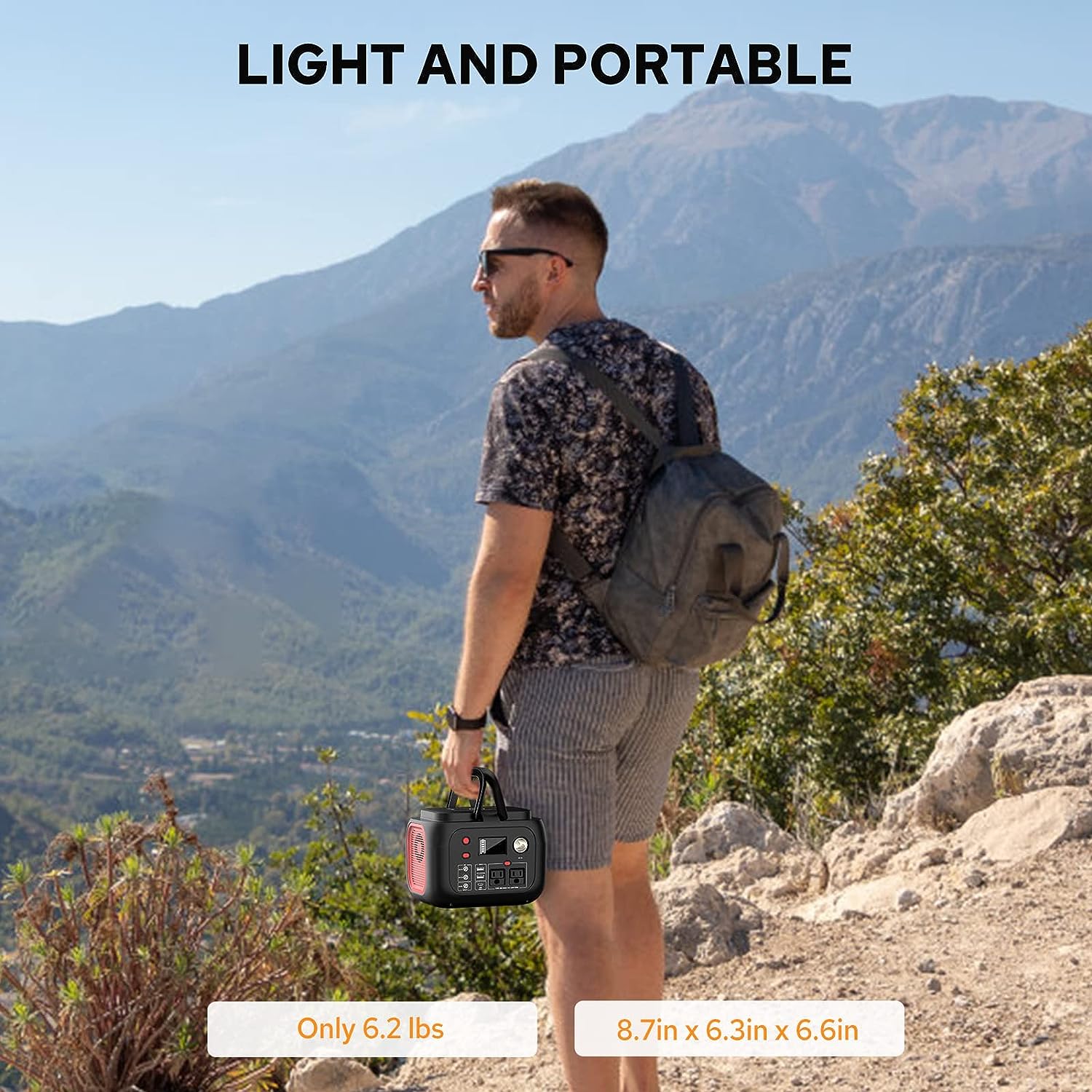 Portable Power Station 300W Power Bank with AC Outlet 228Wh Solar Generator with LED Light 9 Outputs Battery Backup Power Supply-Toppalletfly