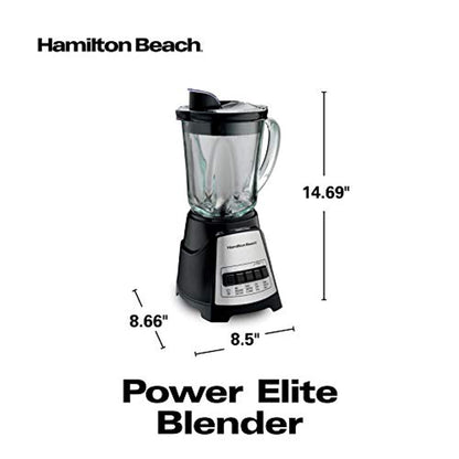 Power Elite Blender with 12 Functions for Puree, Ice Crush, Shakes and Smoothies and 40oz BPA Free Glass Jar, Black and Stainless Steel-Toppalletfly