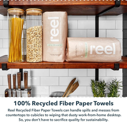 Premium Recycled Paper Towels, 12 Rolls, 2-Ply Eco-Friendly, Hypoallergenic and Zero Plastic Packaging-Toppalletfly