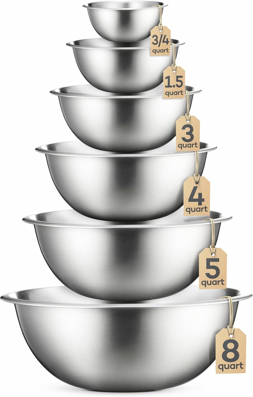 Premium Stainless Steel Mixing Bowls Set of 6-Toppalletfly
