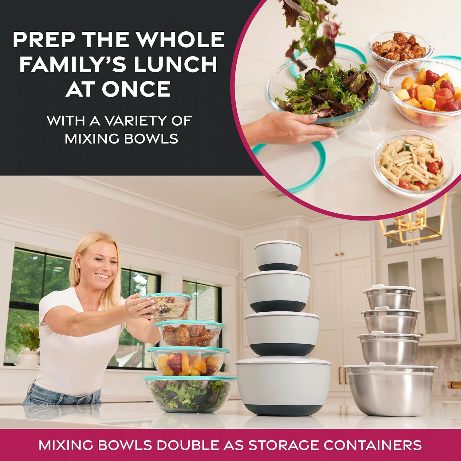 Premium Stainless Steel Mixing Bowls Set of 6-Toppalletfly