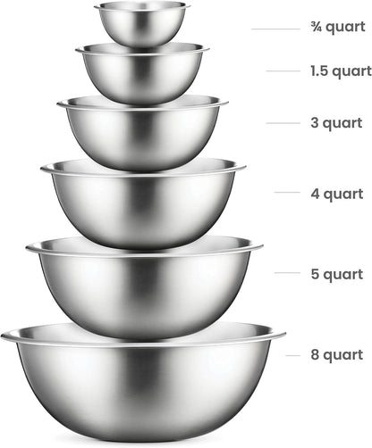 Premium Stainless Steel Mixing Bowls Set of 6-Toppalletfly