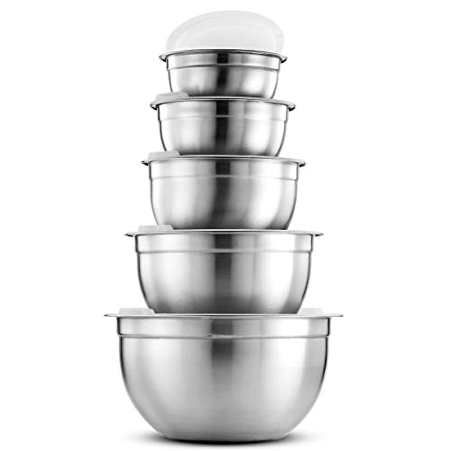 Premium Stainless Steel Mixing Bowls with Airtight Lids Set of 5 - Toppalletfly