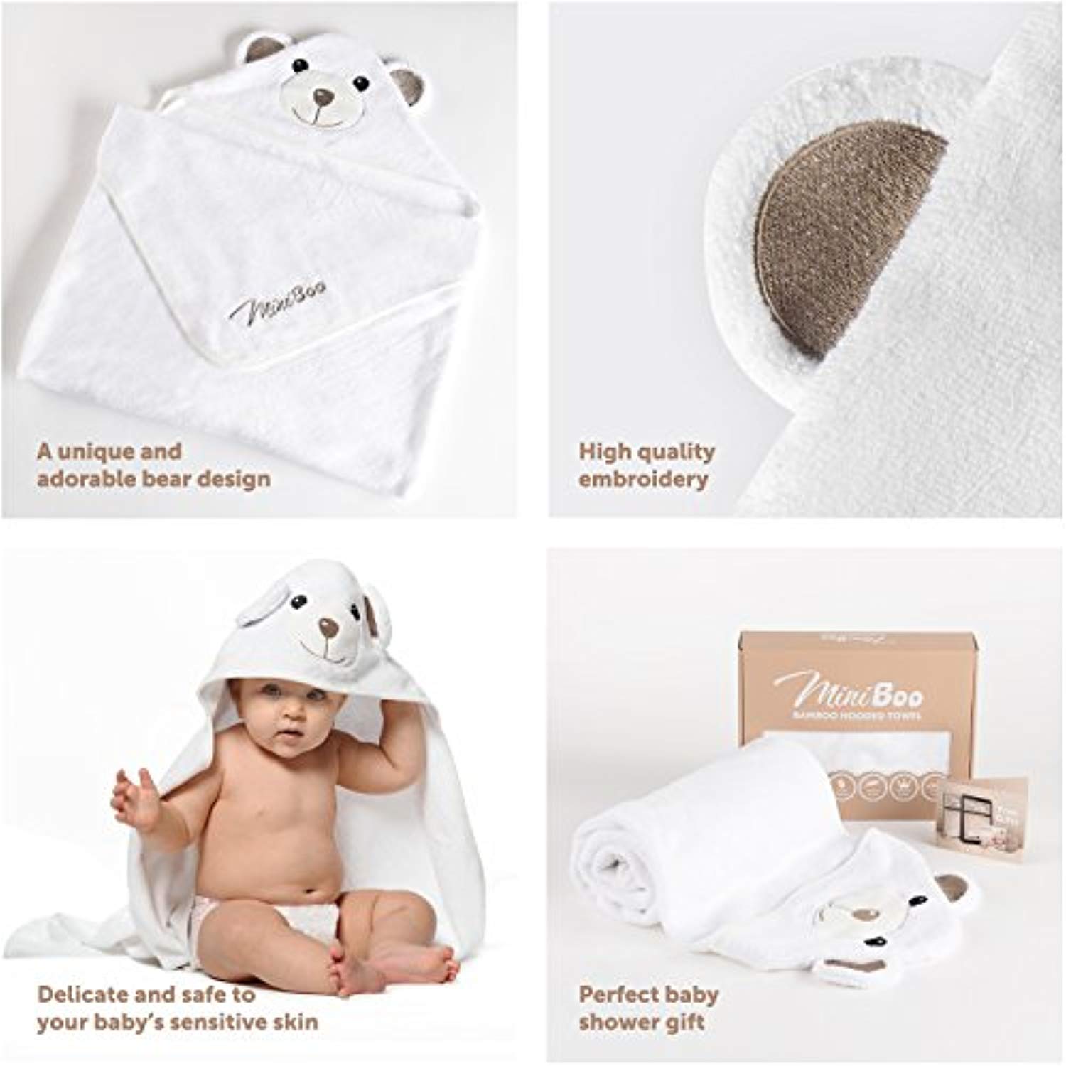 Premium Ultra Soft Organic Bamboo Baby Hooded Towel with Unique Design – Hypoallergenic Baby Towels for Infant and Toddler - Toppalletfly