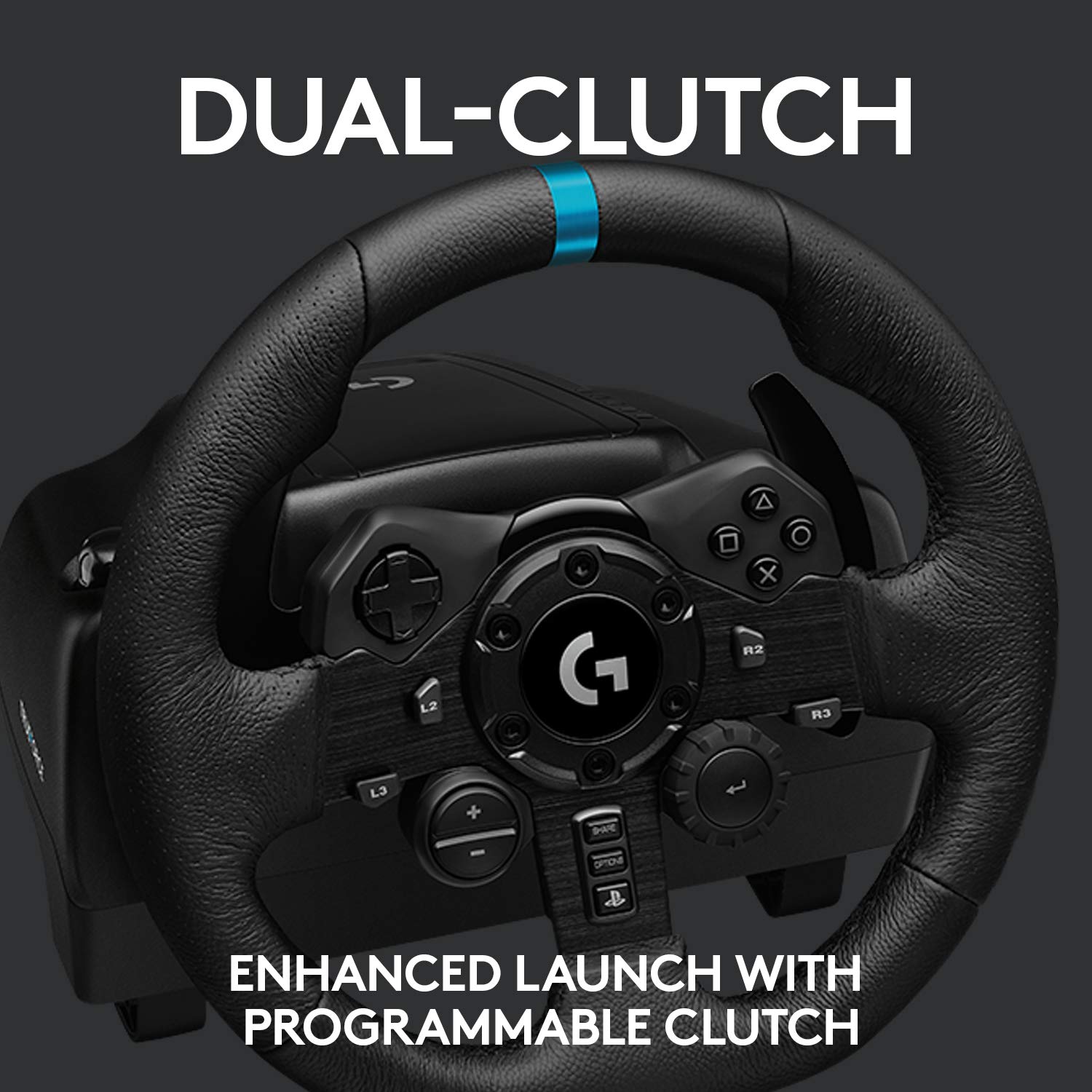 Racing Wheel and Pedals for PS 5, PS4 and PC featuring TRUEFORCE up to 1000 Hz Force Feedback, Responsive Pedal, Dual Clutch Launch Control, and Genuine Leather Wheel Cover-Toppalletfly