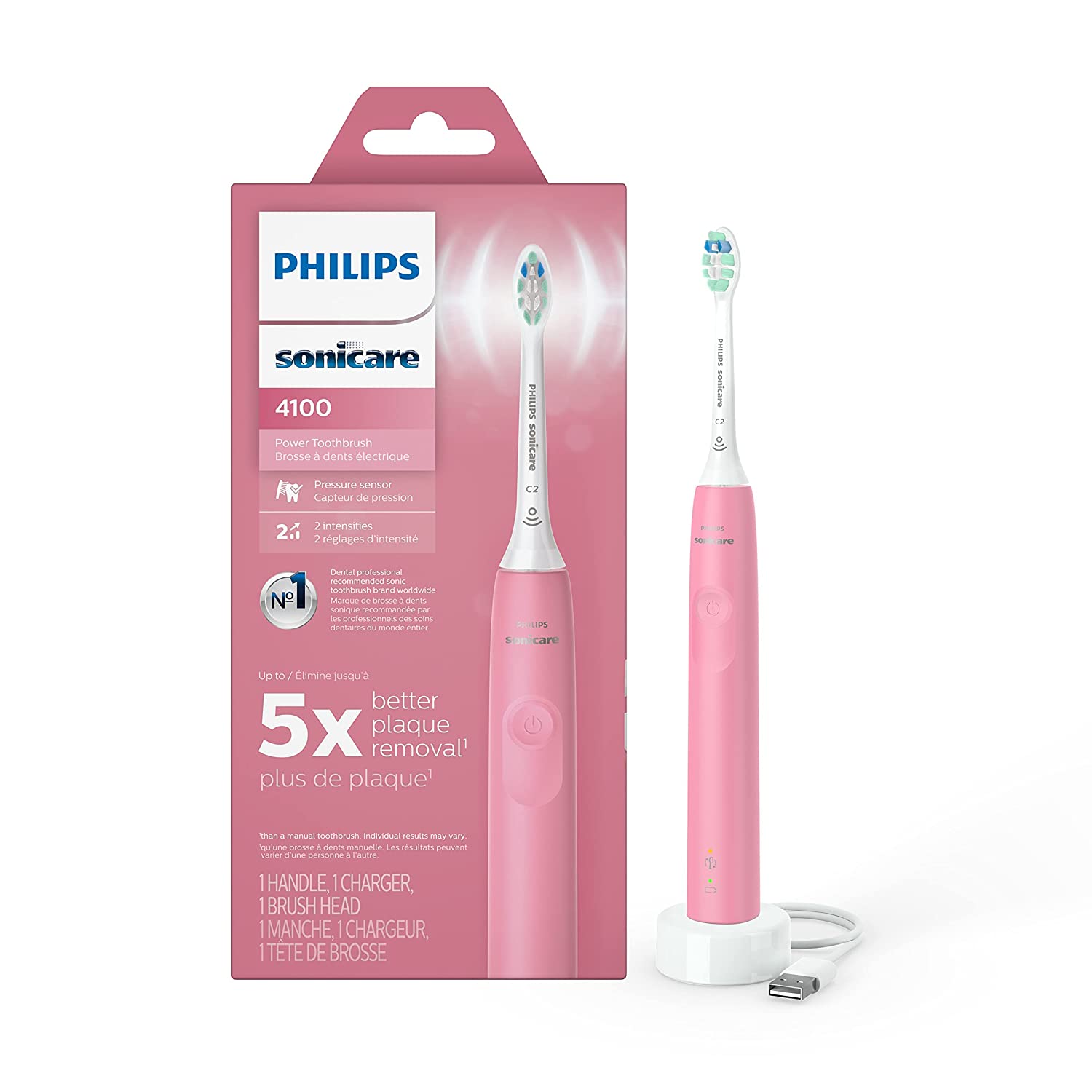 Rechargeable Electric Toothbrush with Pressure Sensor, Long Battery Life-Toppalletfly