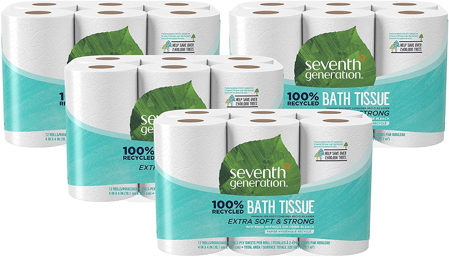 Recycled Toilet Paper 12 Rolls Pack of 4-Toppalletfly