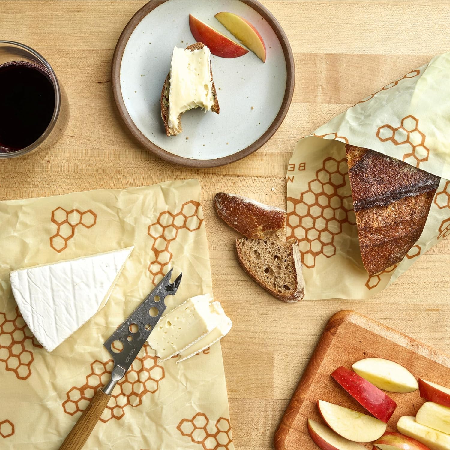 Reusable Beeswax Food Wraps Made in the USA, Eco Friendly Sustainable Organic, Assorted 3 Pack (S, M, L)-Toppalletfly