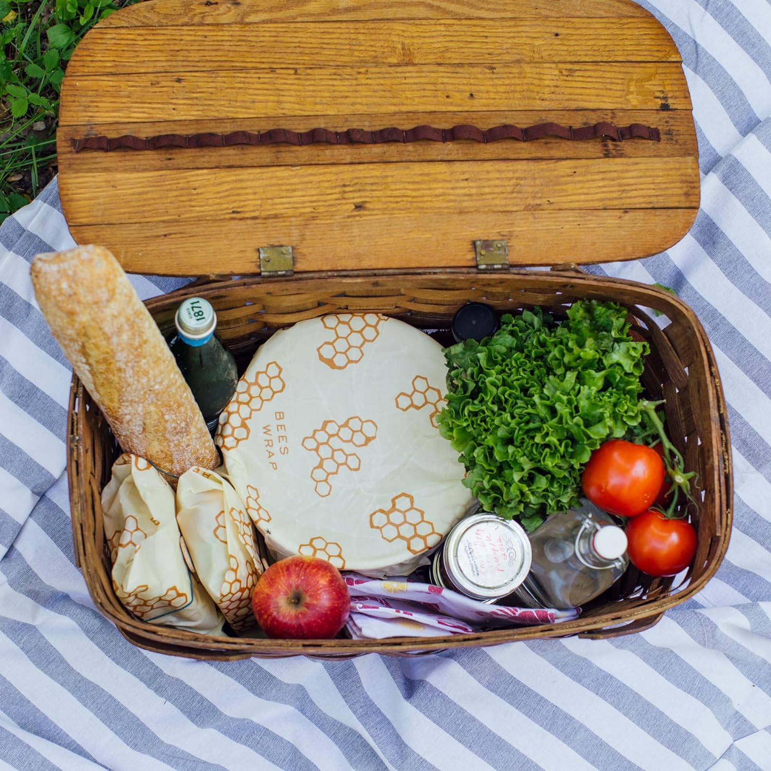 Reusable Beeswax Food Wraps Made in the USA, Eco Friendly Sustainable Organic, Assorted 3 Pack (S, M, L)-Toppalletfly