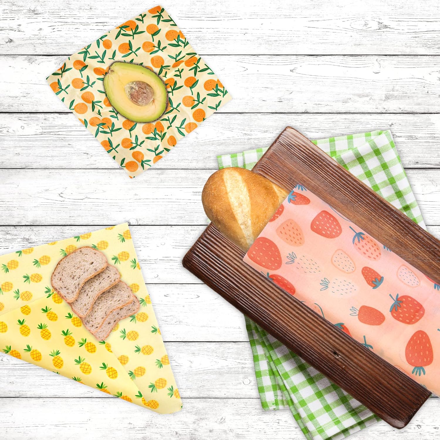 Reusable Beeswax Wrap - 9 Pack Beeswax Wraps for Food, Eco-Friendly Beeswax Food Wraps, Bread Sandwich Food Wrap-Toppalletfly