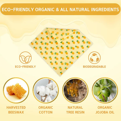Reusable Beeswax Wrap - 9 Pack Beeswax Wraps for Food, Eco-Friendly Beeswax Food Wraps, Bread Sandwich Food Wrap-Toppalletfly