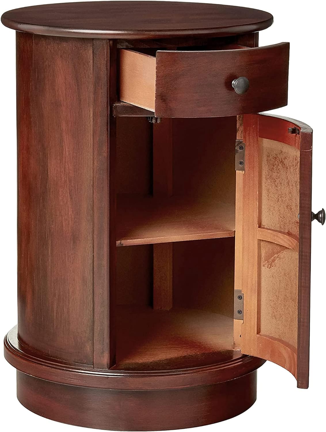 Round Side Storage End Table, 26" x 17.75"-Toppalletfly
