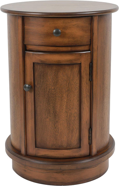 Round Side Storage End Table, 26" x 17.75"-Toppalletfly