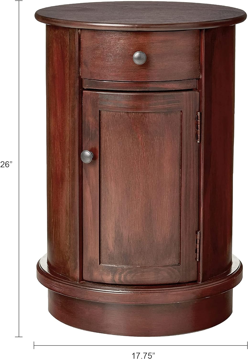 Round Side Storage End Table, 26" x 17.75" - Toppalletfly