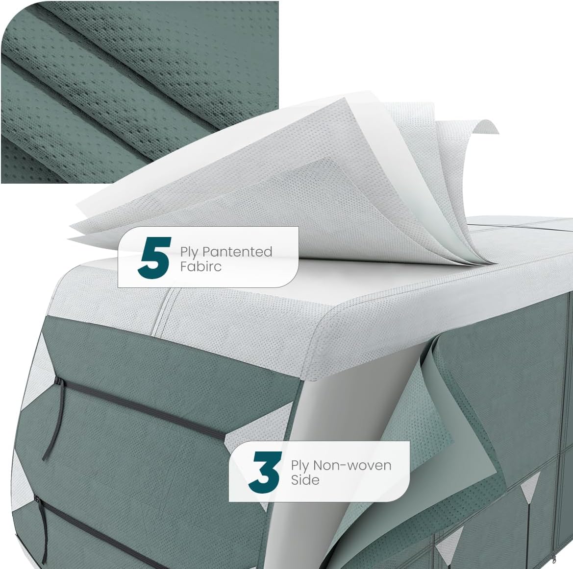 RV Cover - Heavy-Duty 5-Layer Anti-UV, Durable Camper Protection, Waterproof & Rip-Stop with Extra Straps & Tire Covers-Toppalletfly
