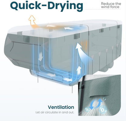 RV Cover - Heavy-Duty 5-Layer Anti-UV, Durable Camper Protection, Waterproof & Rip-Stop with Extra Straps & Tire Covers-Toppalletfly