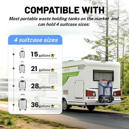 RV Tote Tank Rack Carrier - Bumper Mount Holder for 15-36 Gallon Portable Waste Tanks-Toppalletfly