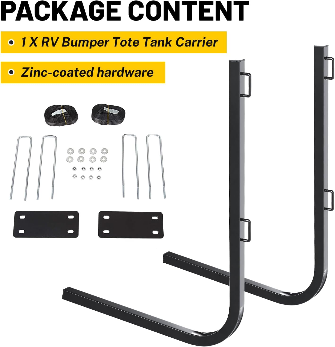 RV Tote Tank Rack Carrier - Bumper Mount Holder for 15-36 Gallon Portable Waste Tanks-Toppalletfly