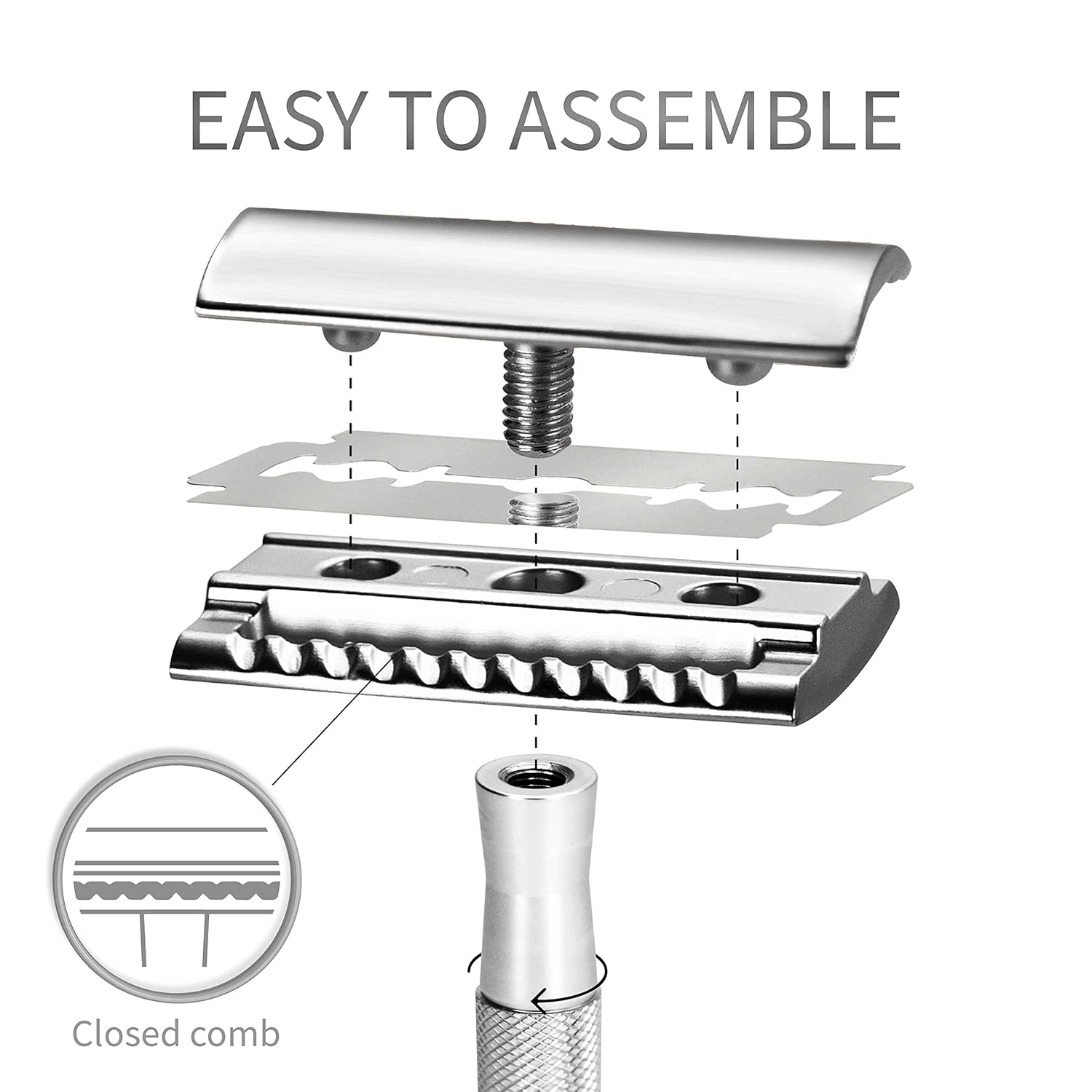 Safety Metal Razor for Men with Safety Razor Stand, Zero Waste Products-Toppalletfly