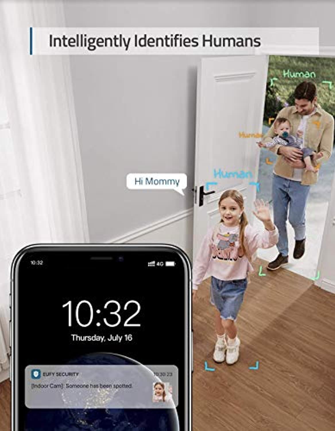 Security 2K Indoor Cam Pan & Tilt, Plug-in Indoor Camera with Wi-Fi, IP Camera, Human & Pet AI, Voice Assistant Compatibility, Motion Tracking-Toppalletfly