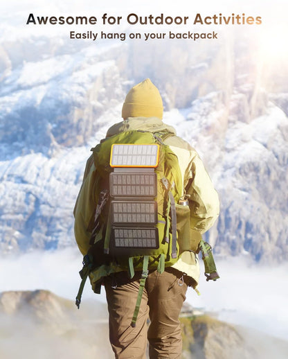 Solar Charger 25000mAh, Power Bank with 4 Solar Panels, Fast Charge External Battery Pack with Dual 2.1A Output USB Compatible with Smartphones-Toppalletfly