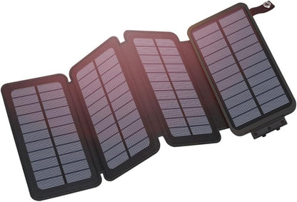 Solar Charger 25000mAh, Power Bank with 4 Solar Panels, Fast Charge External Battery Pack with Dual 2.1A Output USB Compatible with Smartphones-Toppalletfly