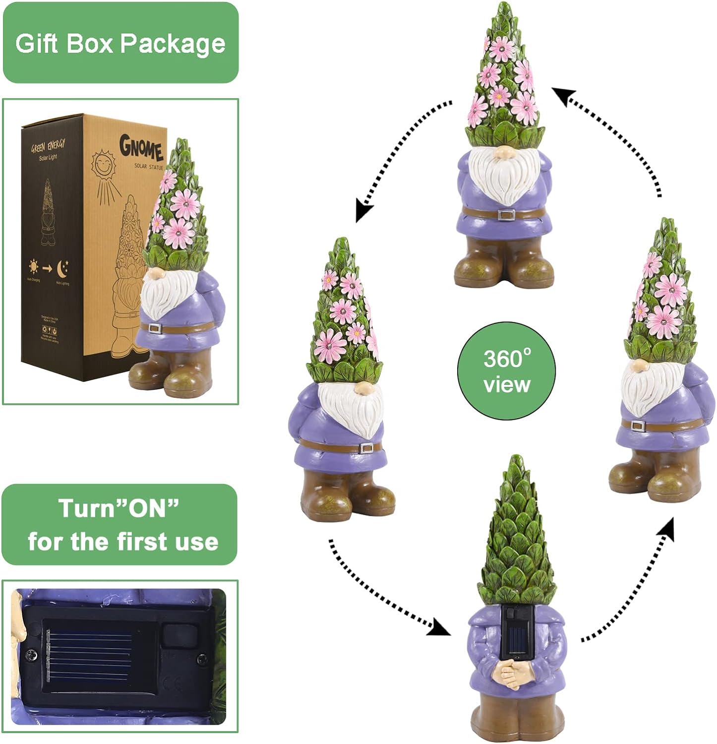 Solar Cute Animal Garden Statue with Succulents & LED Lights – Unique Lawn Decor & Housewarming Gift-Toppalletfly