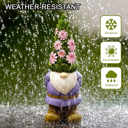 Solar Cute Animal Garden Statue with Succulents & LED Lights – Unique Lawn Decor & Housewarming Gift-Toppalletfly