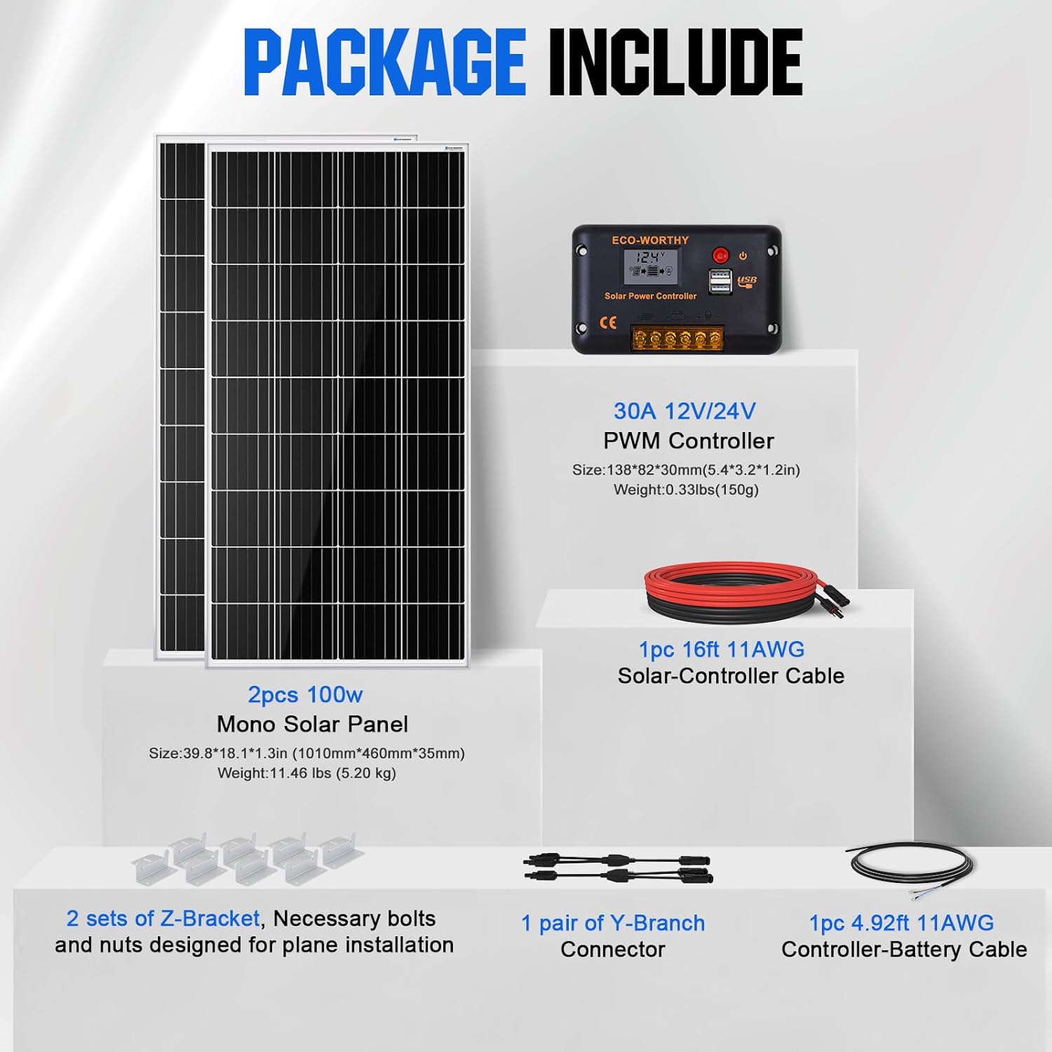 Solar Panel Kit with High Efficiency Monocrystalline Solar Panel-Toppalletfly