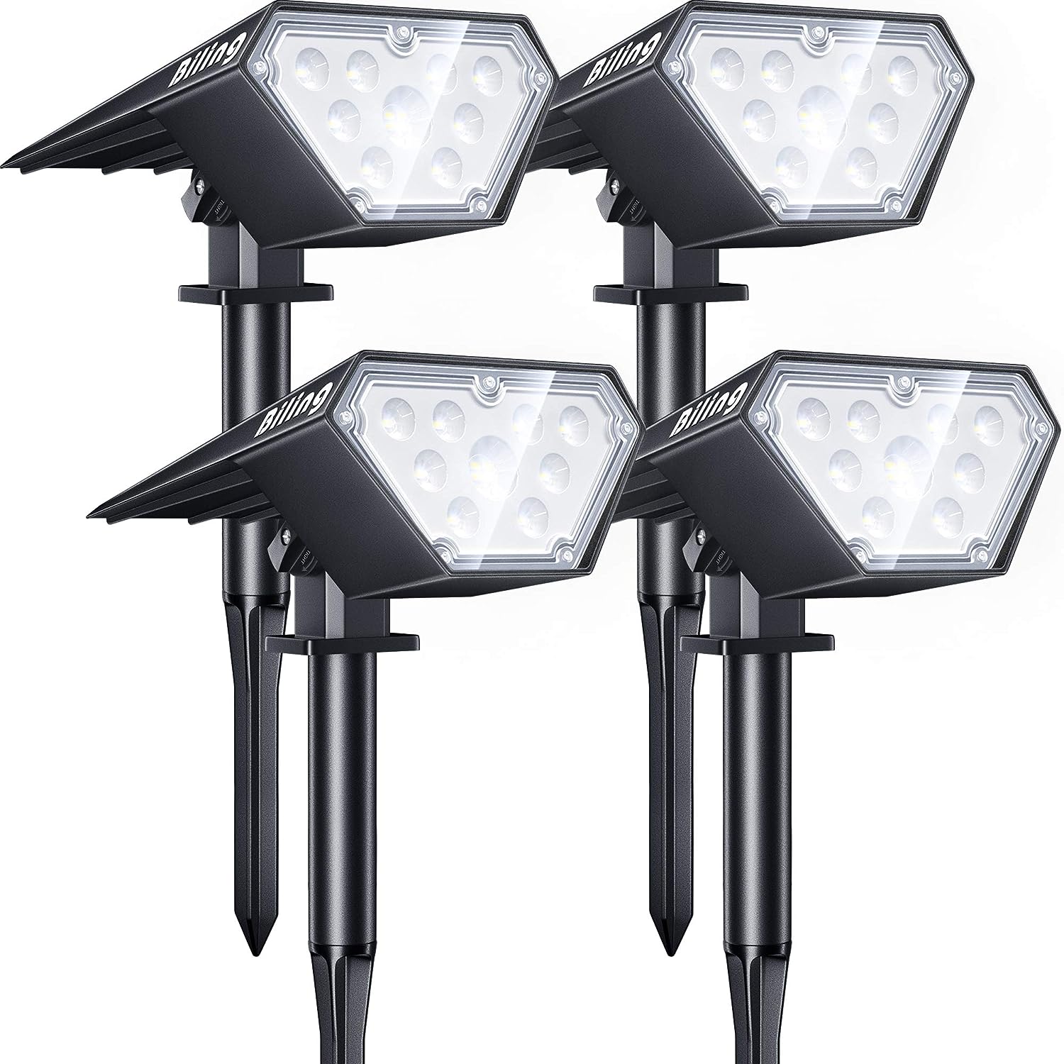 Solar Spot Lights Outdoor 2 - in - 1 Solar Landscape Lights 12 LED Bulbs Solar Powered Lights IP67 Waterproof Adjustable Wall Light - Toppalletfly