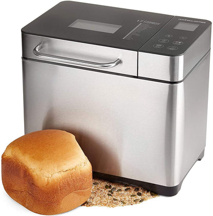 Stainless Steel Bread Machine, 2LB 17-in-1 Programmable XL Bread Maker with Fruit Nut Dispenser-Toppalletfly